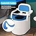 Bedside Commode Toilet for Elderly, Portable Toilet for Adults with Full-Surround Anti-Slip, Armrests, Double Layer Odor Sealed, Bedside Commode Chair for Toilet with Arms, Blue