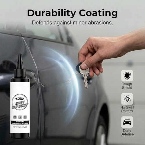 Coating Agent for Car 100ml Portable Car Cleaning and Polishing Shiny Car Stuff - Car Coating Agent,Waterless Wash Treatments Waterproof UV Resistant for Side Panels, Bumpers and Wheel Care (2) - 4