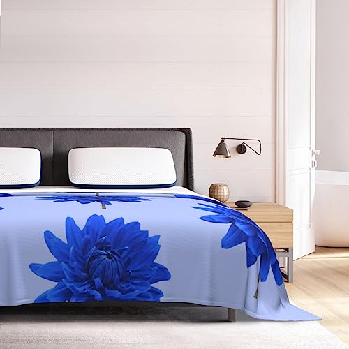 Couverture de fleurs bleues réversible et pelucheuse pour lit et canapé - 8