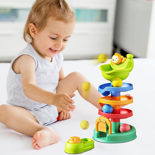Générique Ball Launching Toy, Stacking Balls, Abs Material Bright Colors Interactive Play Easy Grip Easy Assembly Lightweight, Kids Tower Game for Home Family Entertainment, 11.42x6.3x12.2 inches – Image 6