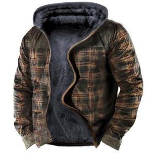Veste polaire homme avec doublure Sherpa et capuche amovible pour l'hiver