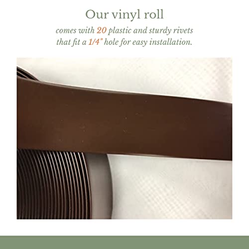 Sunniland Patio Vinyl Strap Roll, Perfect for Patio Furniture, Pool, Lawn, Garden, Make Your Own Replacement Straps, 20 Free Fasteners, 2" Wide x 20' Length, Dark Brown - Thumbnail 5