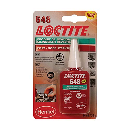 Loctite 1831706 229312 648, Per Bloccaggi Ad Alta Resistenza, 24 Ml, Colore: Verde