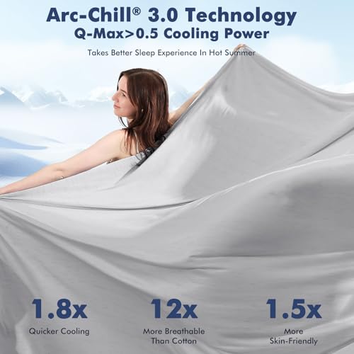 Image of Elegear Double-Sided Arc-Chill 3.0 Cooling Blanket for Hot Sleepers, King | Q-Max>0.5 Cooling Fabric, Absorbs Heat to Keep Body Cool, Lightweight Summer Blankets for Night Sweats & Menopause, 108 inchx90 inch