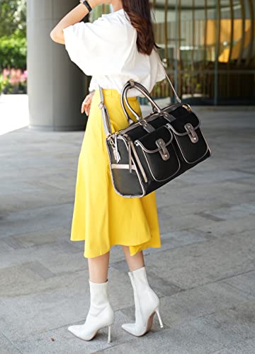 MKF Collection Color Block Duffle Bag for Women Fashion, Designer Vegan Leather Large Ladies Stylish Weekender Carry-on bag3