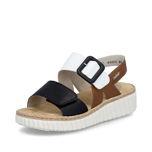 Rieker Sandales compensées pour femme 62950, Sandales pour femmes, 39 EU Weit