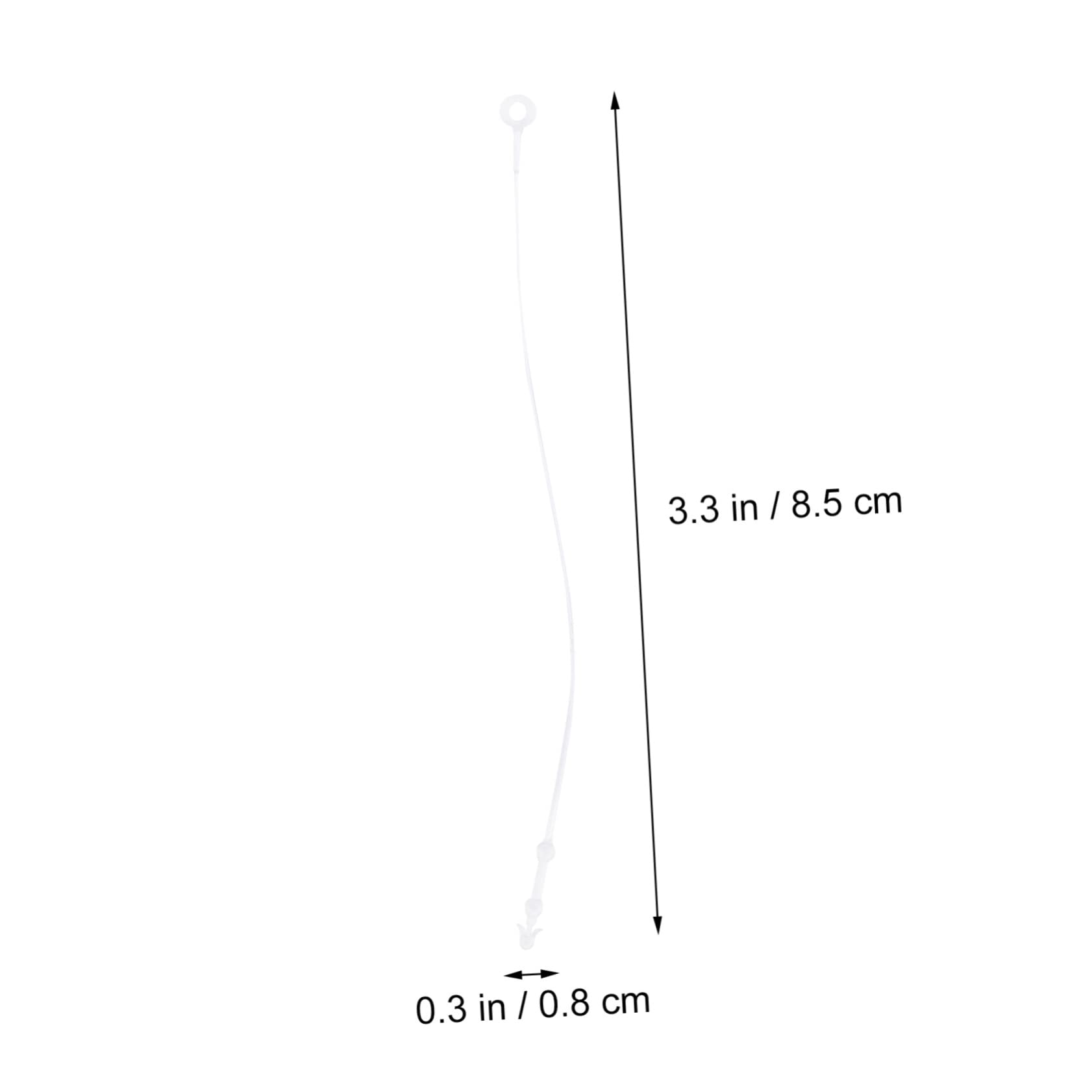 BELLIFFY 5000pcs Trademark Tag Fasteners Tag Hanging Rope Clothing Tag Hanging Cord Tag Loop Lock Transparent Hanging Tag Cord Round Head Tag Fastener Pp White