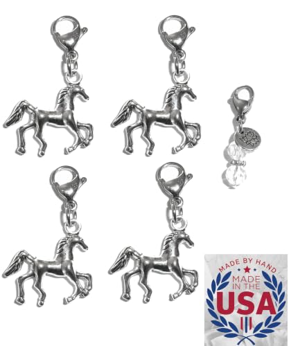 Image of Hidden Hollow Beads 4 Clip On Charms for Purse, Handbag, Keychain, Zipper Pull, Backpack, Jewelry Accessory, USA