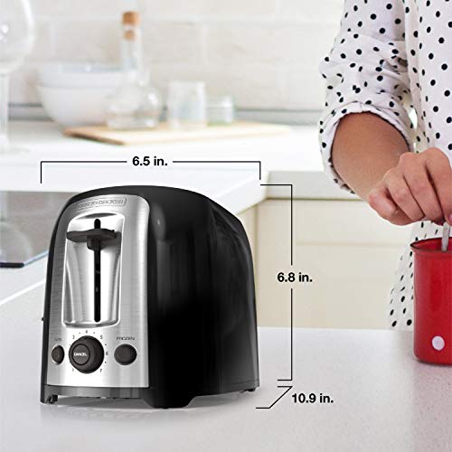 Black+Decker 2-Slice Extra Wide Slot Toaster, Classic Oval, Black With Stainless Steel Accents, Tr1278B #TOP6