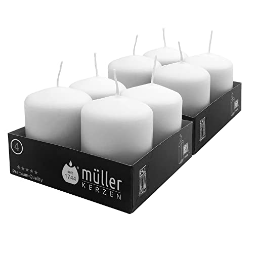 Müller Candele Decorative - Set di 8 Candele Bianche -