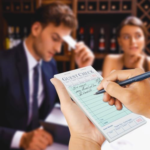 XKDOUS 6 Pack Server Books, Server Notepads, Guest Checkbooks for Servers, Waitress Notepads for Restaurants, Total 300 Orders
