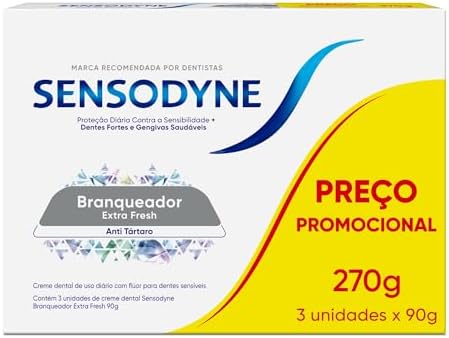 Sensodyne Creme Dental Branqueador Extra Fresh com Flúor, Leve 3 ...