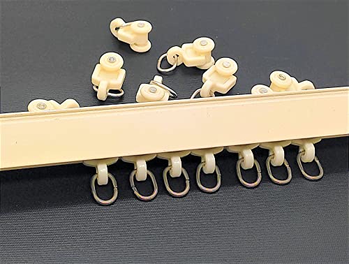 Image of FAPBADRI Heavy Plastic Runners with Wheels for Curtain Channel /Track, Ivory Colour, 50 Pieces
