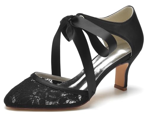 Chaussures de mariage été pour femme confortables à bout rond avec nœud MY063