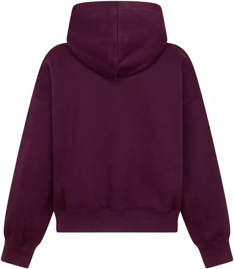 Nike Jordan Big Kid/Girls' Brooklyn Essentials Pullover Hoodie, Bordeaux/Maroon/Dark Purple, Medium