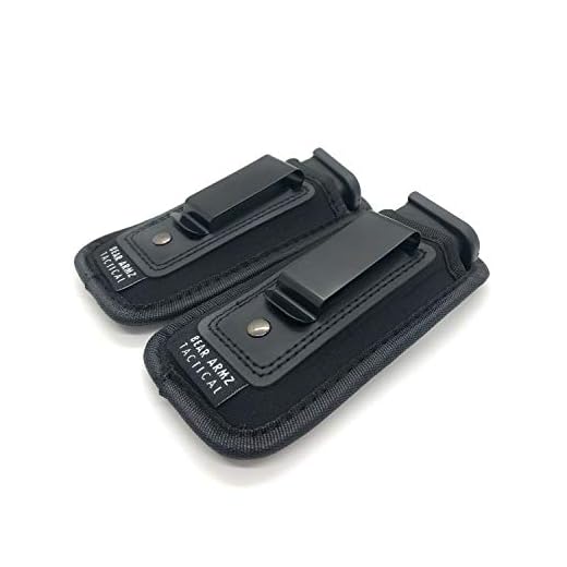 Universal IWB Magazine Holster | American Company | Mag Pouch Compatible with Glock 17 19 43 Sig P320 S&W M&P Shield | 6-21 Round Pistol Mags 9mm .40 .45 | Gun Ammunition Holsters | Handgun Ammo (2)