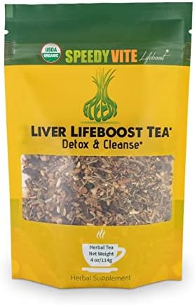 Liver Detox Tea by SpeedyVite | Organic | Cleanses, Supports Liver, Gallbladder Health with Dandelion Root, Dandelion Leaf, Fennel, PAU d' Arco bark, Sassafras, Ginger