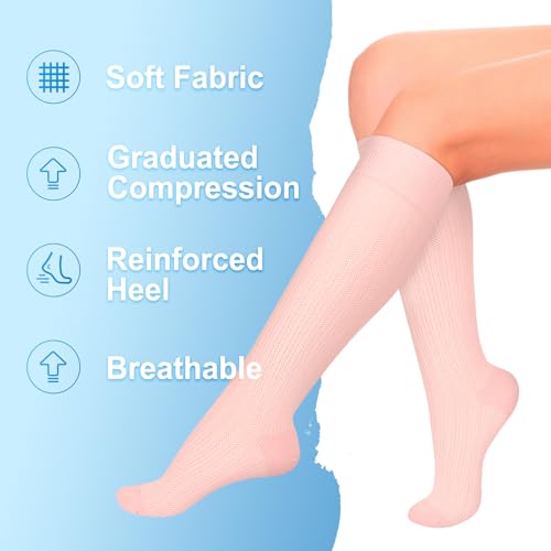 Image of 4 Pairs Compression Socks for Women Circulation-Best Support for Nurses,Running,Athletic,Travel
