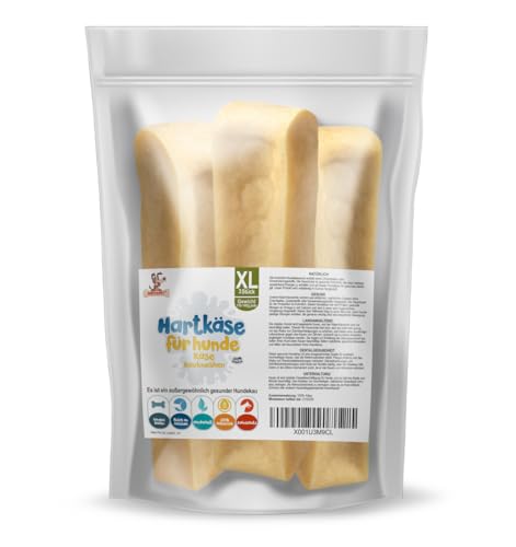 Kaukäse für Hunde XL3 Stück Käse Kauknochen Hartkäse für Hund
