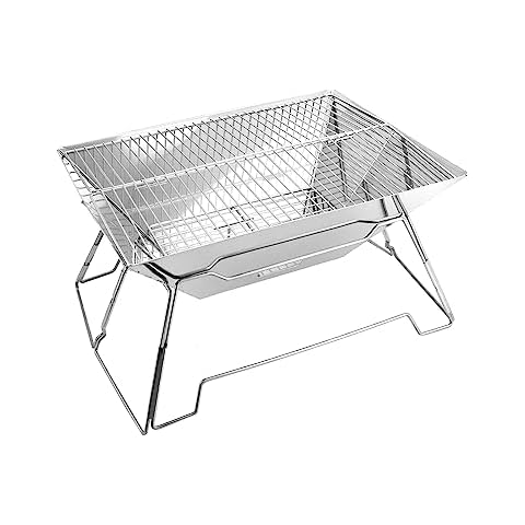 QWORK® Portable Stainless Steel Campfire Grill Cover