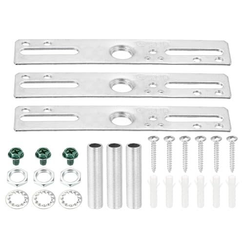 TOP-VIGOR 3Sets Light Fixture Ceiling Bracket, 100MM M10x1x40mm Ceiling Light Plate Kit, Pendant Light Lighting Fixture Mounting Bracket Hardware for Chandelier Lighting Home Office
