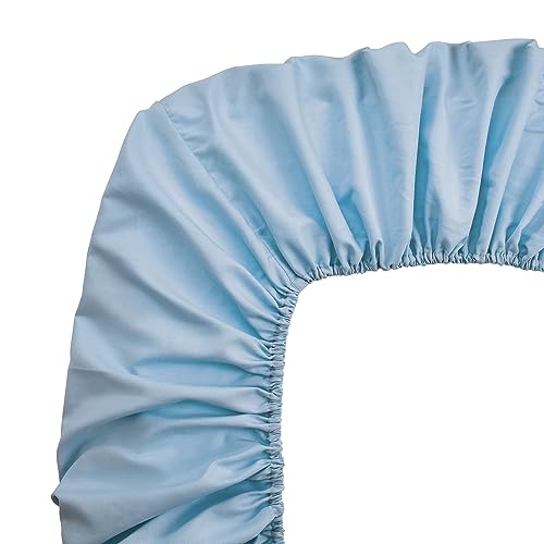 FreshCulture Full Fitted Sheets, Bulk Pack of 6, Deep Pocket, Soft Microfiber Bottom Sheets for Home, Salons, Hotels, Full Size Fitted Sheets Only (Light Blue)