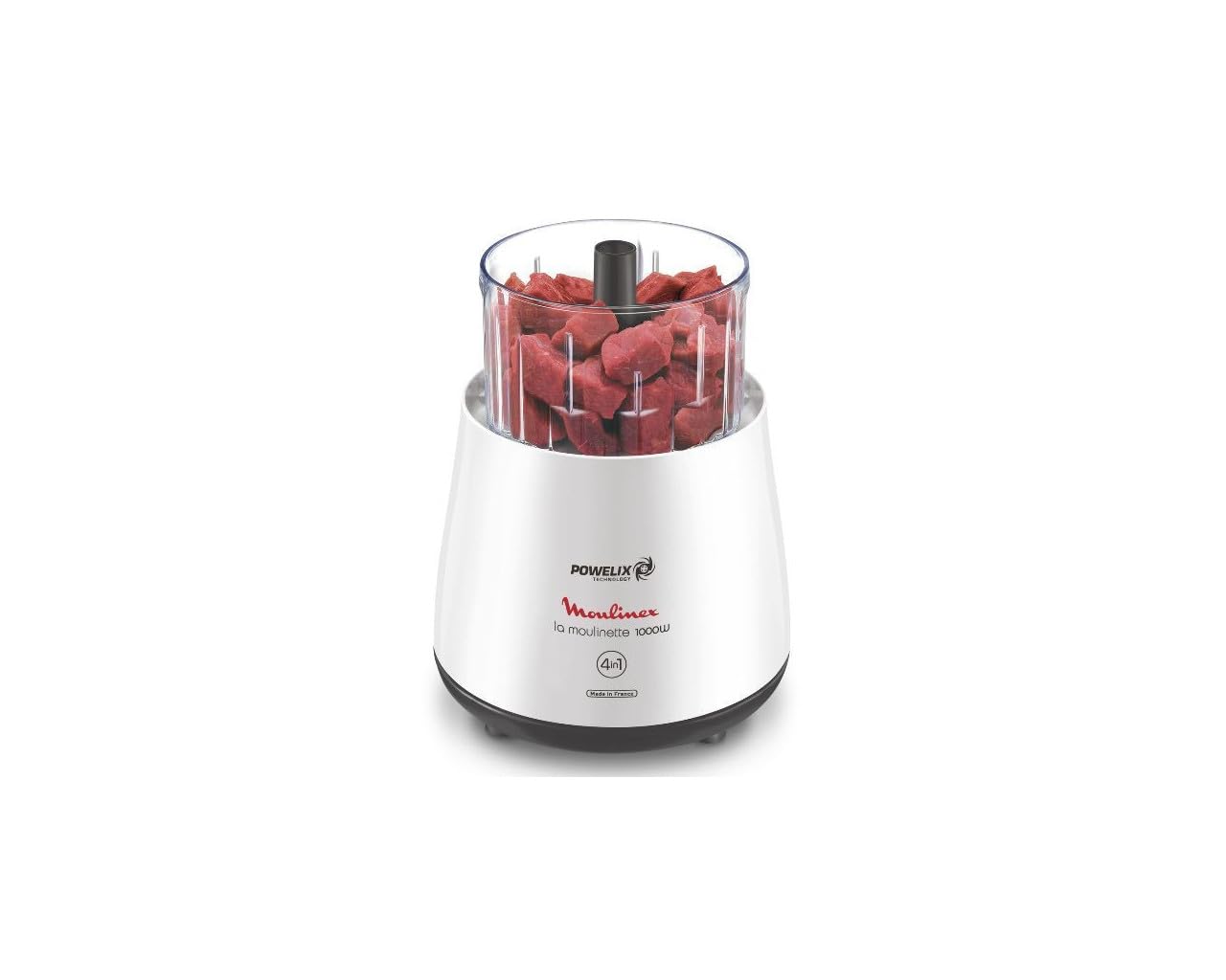 Moulinex DPA110 Zerkleinerer mit Powelix-Klingen, 1000 W, Weiß und Schwarz