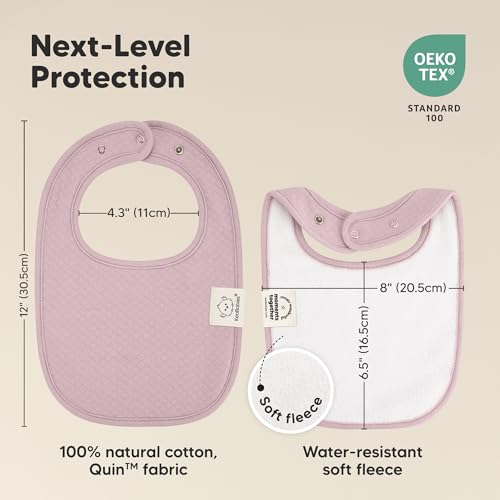Image of KeaBabies 8-Pack Baby Bibs for Drooling and Teething, Soft (Muted Pastel) | Organic Quilted Cotton Cloth Drool Bibs for Baby Girl, Boy, Toddler, Newborn, Infant, Soft & Super Absorbent