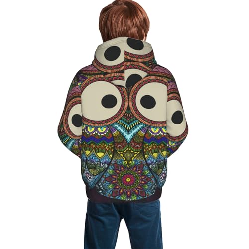 Boho Owl Kid Hoodies Boys Sweatshirts Girls Pullover with Pocket4