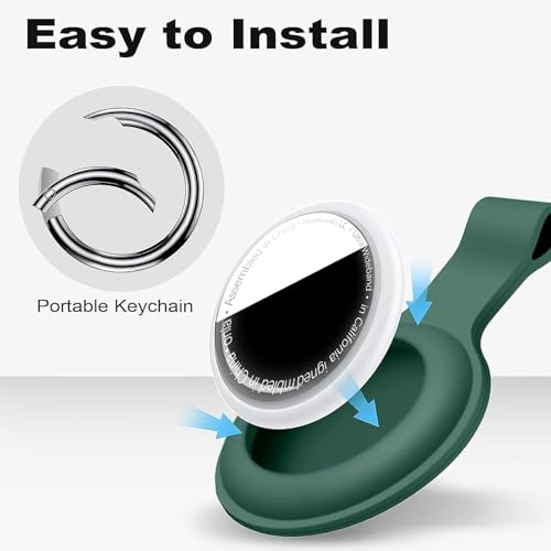 24 pack compatible with airtag holder keychain silicone key ring for air tagholder cases tags chain for apple for air tag gps item finders accessories blackpinkdark greendark blue