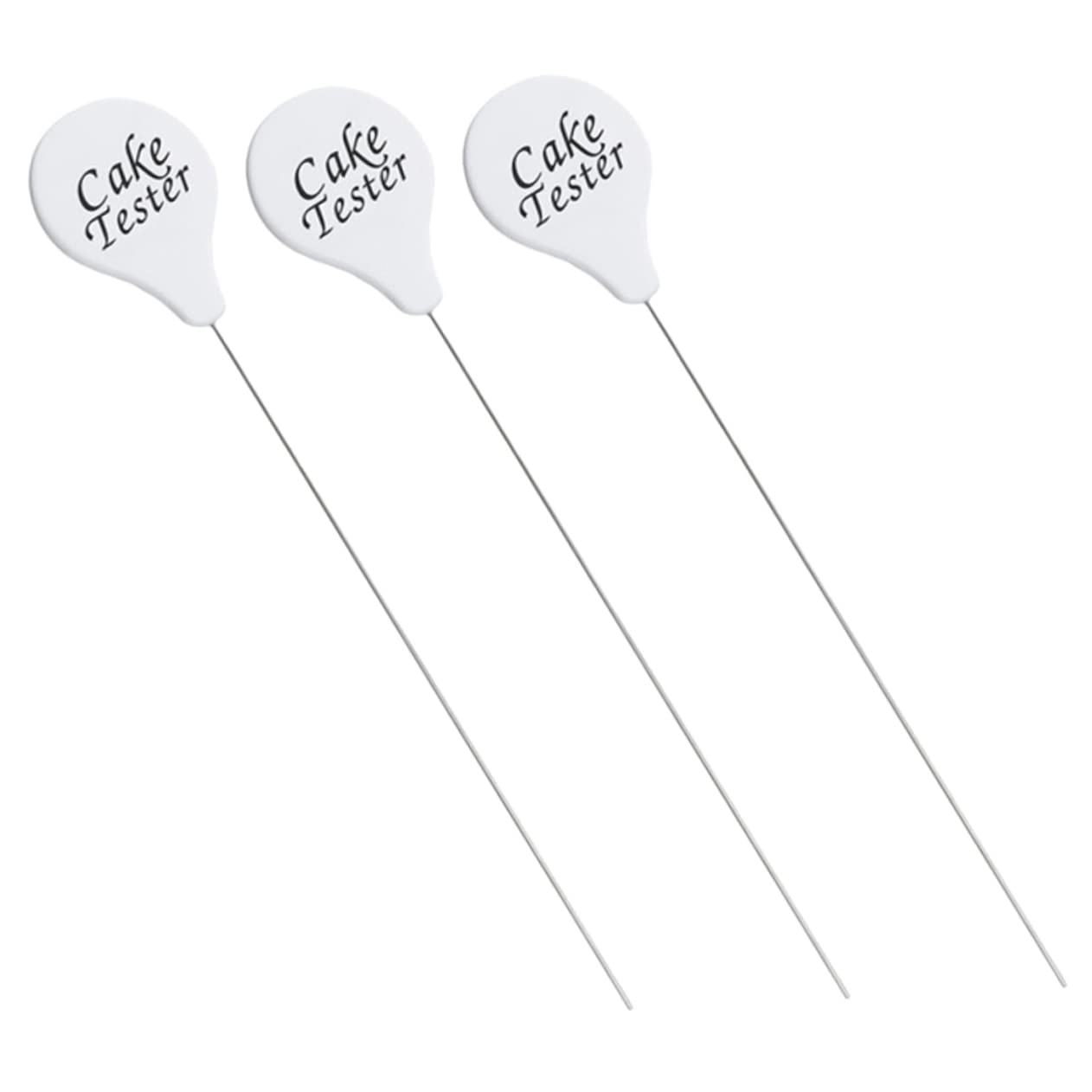 ABOOFAN 4pcs Stainless Steel Cake Tester Baking Test Stick Biscuit Stirring Pin Easy to Wash Anti-slip Grip for Cake Cupcake Testing