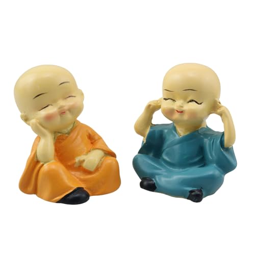 4 Figuras Mini Buda Kung Fu de Resina 1.57x1.5x1.89 in miniatura 2