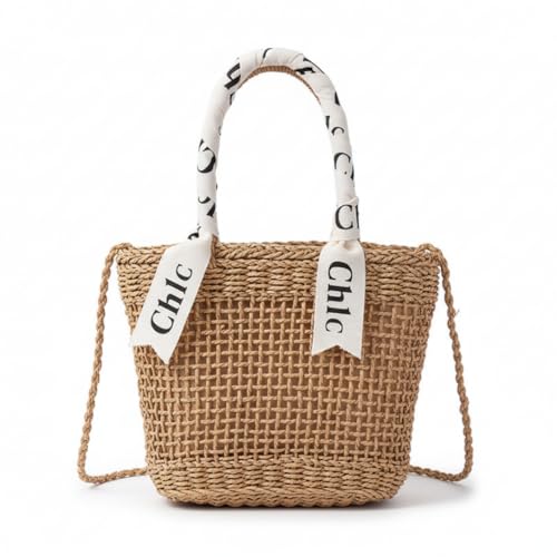 Sac à main de plage en raphia kaki pour sublimer vos tenues de vacances d'été