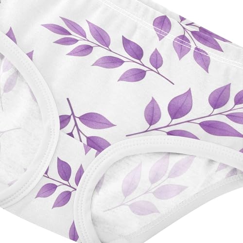 Toddlers Underwear Floral 2t Cotton Little Girl Panties Funny Briefs Girls Undies Watercolor Flowers Purple Floral4
