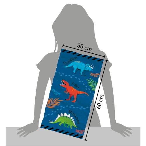Moses. Zauberhandtuch Dino-Ei – Cooles Handtuch für den Kindergeburtstag, Kleines Baumwollhandtuch für Hände und Gesicht, 100% Baumwolle mit Dino-Design, 30 x 60 cm