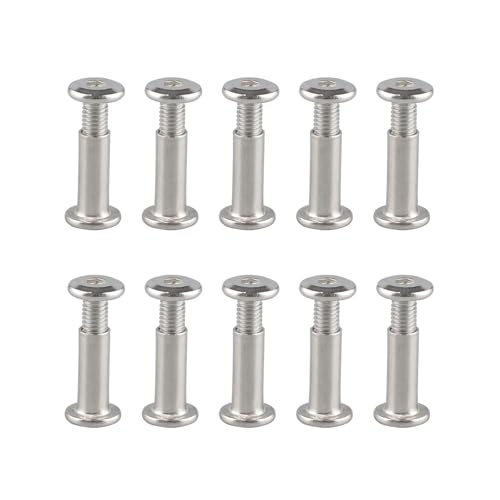 10 viti di collegamento M6 x 40 mm, diametro 8 mm, viti a manicotto per mobili, in acciaio inox, A2, V2A, viti di collegamento per armadi, pannelli di legno