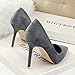 Hee grand Classic Pointed Toe Heels for Women Fashion Suede Stiletto Wedding Party Dress Shoes Office Pumps Lady High Heels,Grey 6