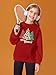 Haloumoning Girls Oversized Crewneck Sweatshirts Kids Fashion Christmas Fleece Drop Shoulder Pullover Clothes 5-14 Years