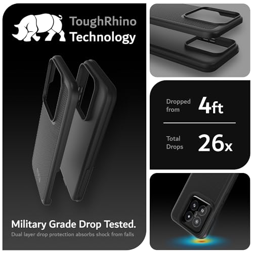 Image of TUDIA DualShield Grip Designed for Xiaomi 14 5G Back Cover (2024), [MergeGrip] Military Grade Dual Layer Shockproof Slim Tough Heavy Duty Protection - Matte Black