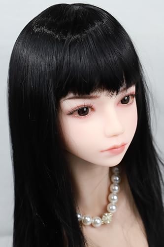 フィギュア ヘッド単体 高度なTPE ヘッド 頭のみ ウィッグタイプ 2種類の接続方式 ウィッグタイプ #203-長い黒髪（Amazon）