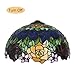 errzom 16 Inch Tiffany Style Stained Glass Lamp Shade Replacement Vintage Rose Lampshades Only with Cap Fit for Bedside Reading Lamp Study Light Kitchen Lamp Dining Room Lamp Floor Lamp,Blue