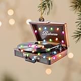 Personalized Vinyl Records Acrylic Ornament 2024, Custom Music Player Gift for Christmas Tree, Vinyl Record for Music Lover