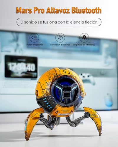 Miniatura 3 de Gravastar Altavoz Bluetooth Mars Pro Edition Amarillo Esmerilado Diseño Inalámbrico Altavoces Con Bluetooth 5.0, Aumento De Graves, Soporte Inalámbrico Bluetooth Envolvente Estéreo Altavoz