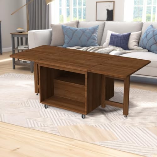 TBLOTYD Foldable Coffee Table, Space-Saving Coffee Table, Lightweight and Space-Saving Window Table for Living Room, Bedroom, or Study