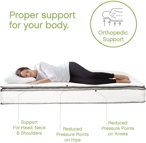 Image of Coirfit LUXURINO Pillow Top with ISPT Tech. 6 Inches Bonnell Spring Mattress, (72 x 60 inch)