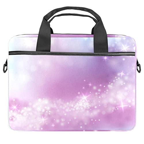 Sacoche ordi portable 14 pouces violette housse ordinateur 13.3 bandoulière motif galaxie