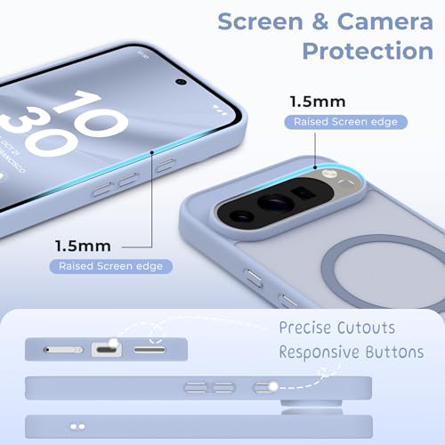Coque Pixel 9 Pro MagSafe anti-trace violet clair antichoc