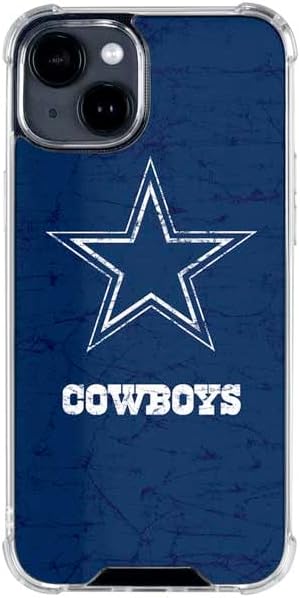 Skinit Clear Phone Case Compatible with iPhone 15 Plus - Officially Licensed NFL Dallas Cowboys Distressed Design