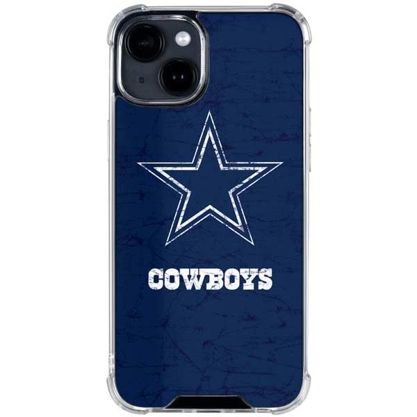 Skinit Clear Phone Case Compatible with iPhone 15 Plus - Officially Licensed NFL Dallas Cowboys Distressed Design