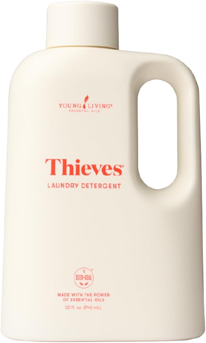 Young Living Thieves Laundry Detergent, Concentrated Plant-Based Formula with Enzymes, Fresh Citrus Scent, For HE and Standard Washers, 32 fl oz - 1 Pack